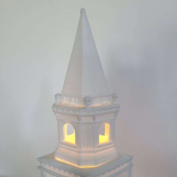 Department 56 Winter Silhouette White Porcelain Lighted Cathedral Facade Church - Picture 3 of 10